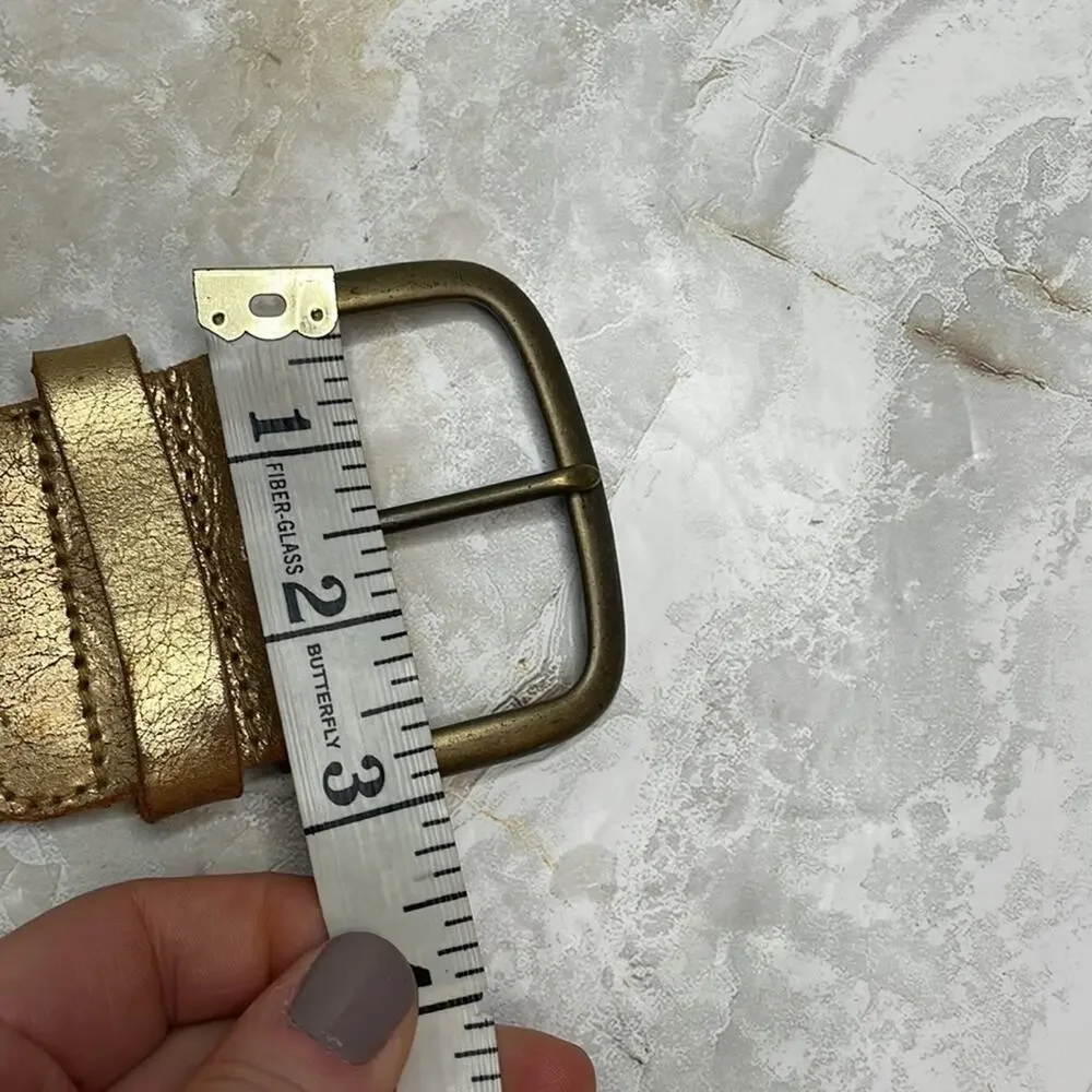 Vintage Y2K Fossil gold woven leather belt